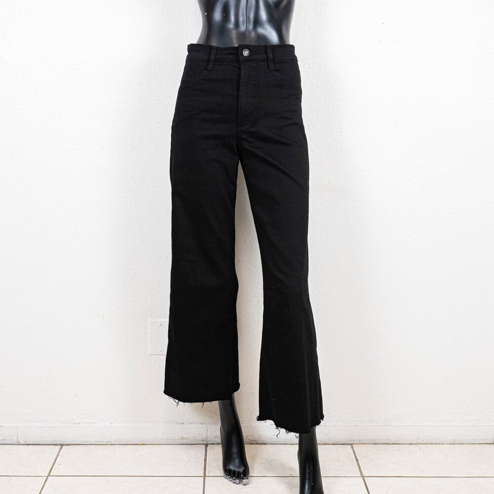 Favorite Daughter The Mischa Super High Rise wide leg frayed crop sz 25